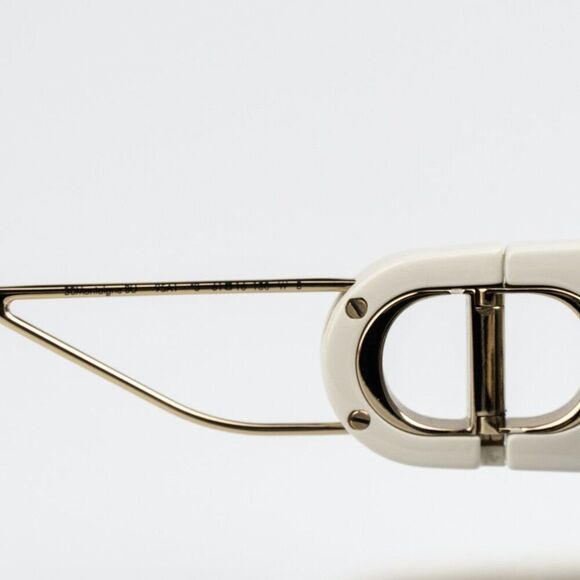 NEW Dior 30MONTAIGNE BU 95A1 Shiny Ivory Gold Smoke Women Geometric Sunglasses - Picture 10 of 13